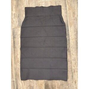 BCBGMAXAZRIA Charcoal Gray Bandage Bodycon Pencil Skirt - Sleek & Chic S